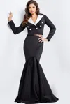 Jovani 26199 Long Black And White Formal Dress In Black