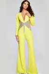 Jovani 26318 Long Sleeve Formal Prom Jumpsuit In Yellow