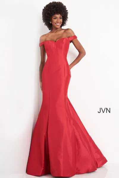 Jovani 3245 Prom Long Formal Fitted Mermaid Dress In Red