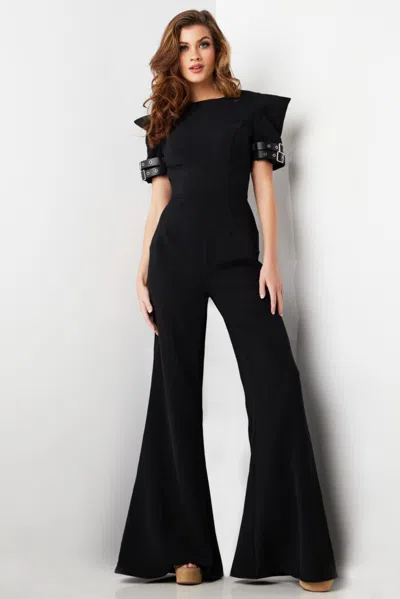 Jovani 36692 Long Open Back Formal Jumpsuit In Black