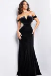 Jovani 36733 Midriff Detail Fitted Long Formal Prom Dress In Black