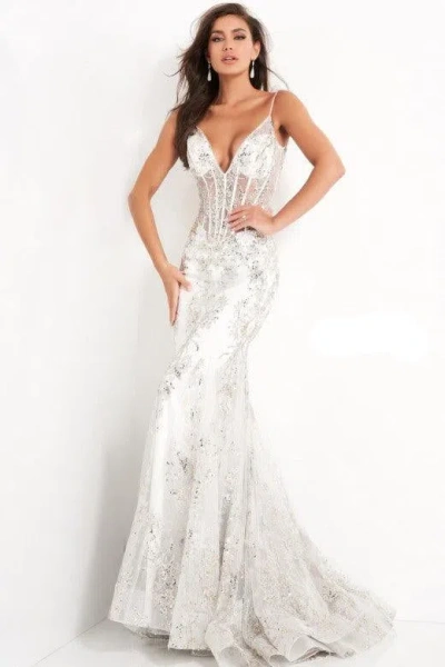 Jovani 3675 Long Formal Mermaid Prom Dress In Multi