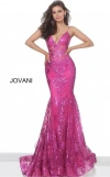 Jovani 3675 Prom Long Spaghetti Straps Mermaid Gown Berry In Multi