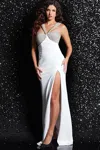 Jovani 36857 Prom Long Fitted Formal High Slit Dress In White