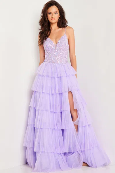 Jovani 37190 Long Formal Prom Ball Gown In Purple