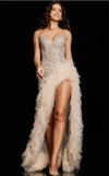 Jovani 37208 Long High Low Formal Prom Dress In Neutral