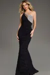 Jovani 37267 Ruched Long Formal Evening Dress In Black
