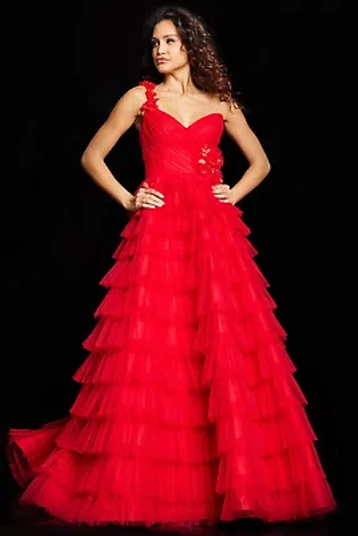 Pre-owned Jovani 37274 Evening Dress Lowest Price Guarantee Authentic In Red