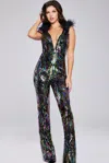 Jovani 37276 Sequin Long Fit Formal Jumpsuit In Multi