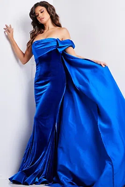 Pre-owned Jovani 37390 Evening Dress Lowest Price Guarantee Authentic In Royal/royal