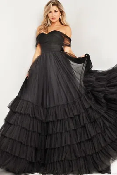 Pre-owned Jovani 37608 Evening Dress Lowest Price Guarantee Authentic In Black