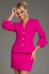 Jovani 38081 Short Bow Accents Blazer Cocktail Dress In Pink