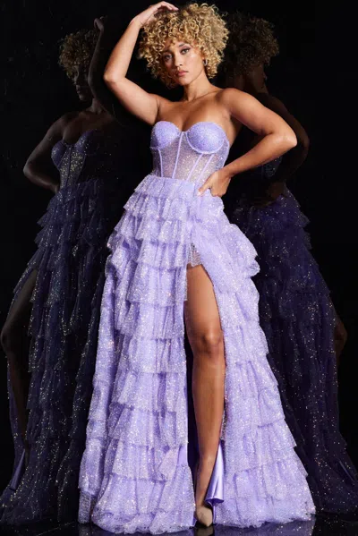 Jovani 38165 Long Formal Evening Prom Dress In Brown