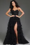 Jovani 38278 Beaded Ball Gown Long Formal Corset Prom Dress In Black
