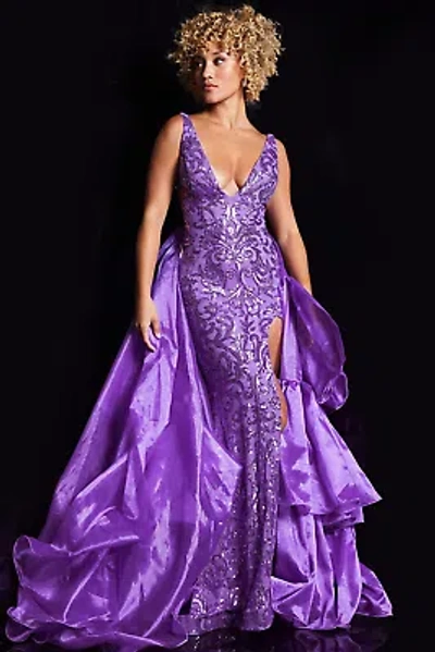 Pre-owned Jovani 38336 Evening Dress Lowest Price Guarantee Authentic In Pink/lilac