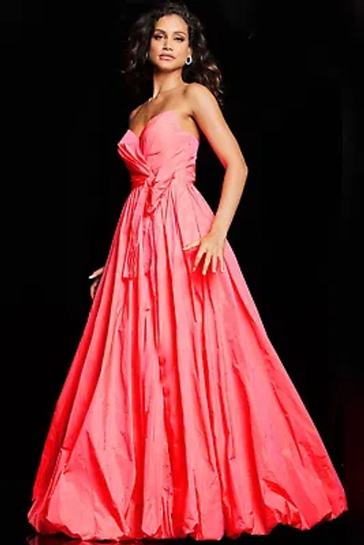 Pre-owned Jovani 38382 Evening Dress Lowest Price Guarantee Authentic In Coral