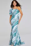 Jovani 39077 Long Mermaid Sequin Formal Evening Dress In Green