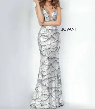 Jovani 3940a In Black/silver In Grey