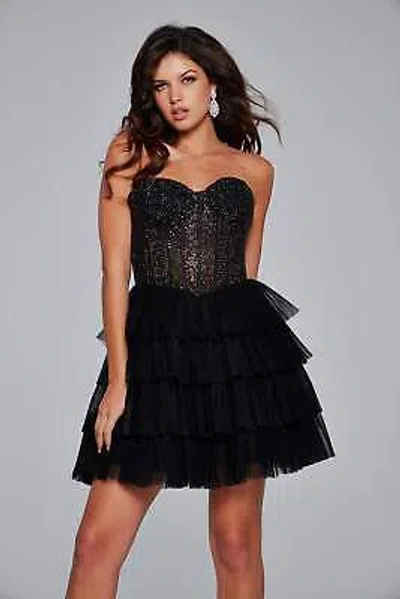 Pre-owned Jovani 39629 Evening Dress Lowest Price Guarantee Authentic In Black