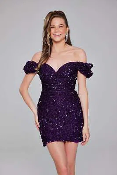 Pre-owned Jovani 39631 Evening Dress Lowest Price Guarantee Authentic In Purple