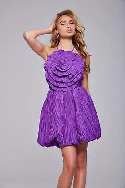 Pre-owned Jovani 39741 Evening Dress Lowest Price Guarantee Authentic In Purple