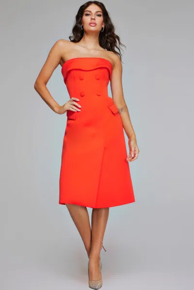 Jovani 39743 Tea Length Formal Dress In Orange