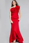 Jovani 39751 Long Mermaid 3d Floral Applique Formal Prom Dress In Red