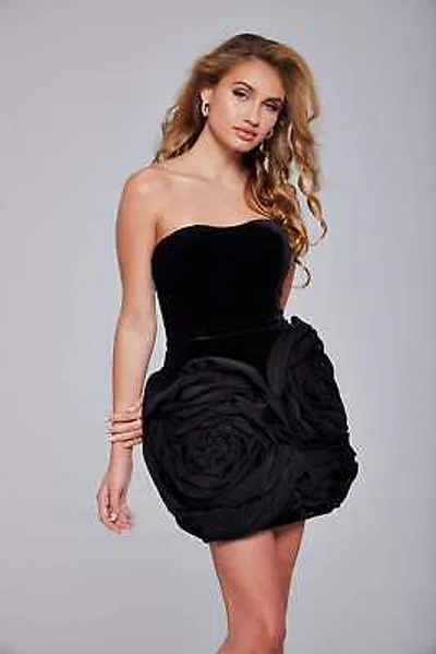 Pre-owned Jovani 39848 Evening Dress Lowest Price Guarantee Authentic In Black