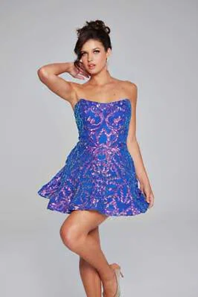 Pre-owned Jovani 39927 Evening Dress Lowest Price Guarantee Authentic In Iridescent Ocean