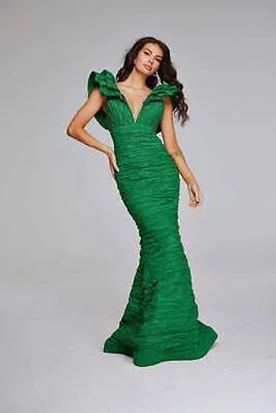 Pre-owned Jovani 40044 Evening Dress Lowest Price Guarantee Authentic In Fuschia