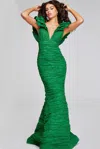 Jovani 40044 Long Mermaid Ruffled Formal Dress In Green