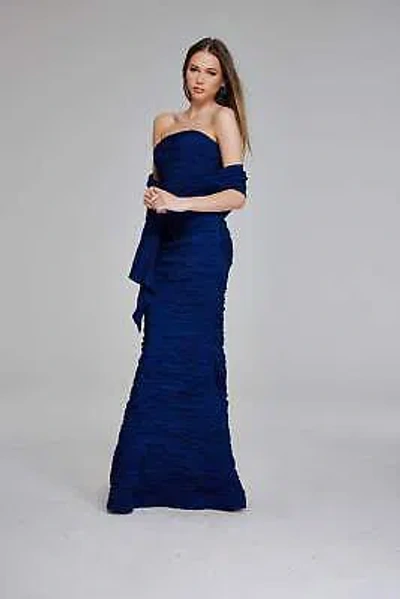 Pre-owned Jovani 40045 Evening Dress Lowest Price Guarantee Authentic In Navy