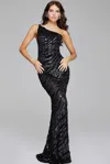 Jovani 40182 Prom Long Mermaid Beaded Sequin Formal Evening Dress In Black