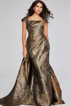 Jovani 40295 Long Metallic A Line Formal Evening Dress In Multi