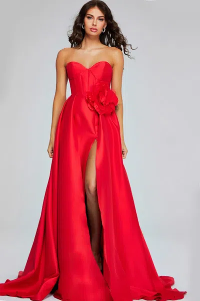 Jovani 40826 Long Formal A Line Prom Dress In Red