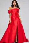 Jovani 40832 Long Pleated Ball Gown Formal Prom Dress In Red
