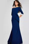 Jovani 42409 Beaded Mermaid Long Formal Evening Dress In Blue