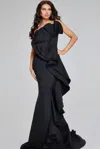 Jovani 42543 Mermaid Long Formal Ruffled Evening Dress In Black