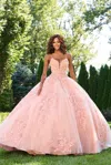 Jovani 43431 Long Ball Gown Floral Quinceanera Dress In Pink