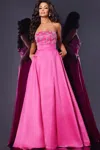 Jovani 43822 A Line Long Formal Evening Prom Dress In Pink