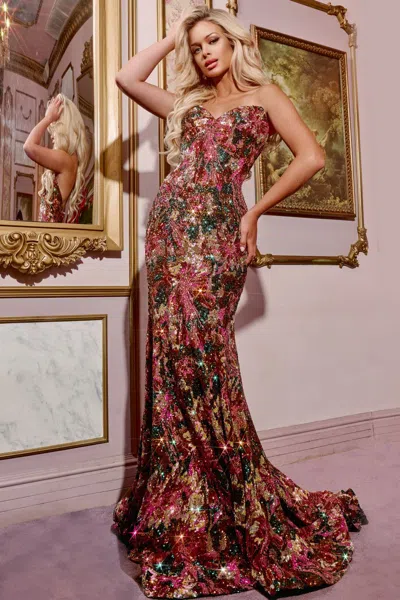JOVANI 44072 SEQUIN LONG FORMAL MULTI MERMAID PROM DRESS