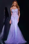 Jovani 44211 Long Mermaid Formal Prom Dress In Purple