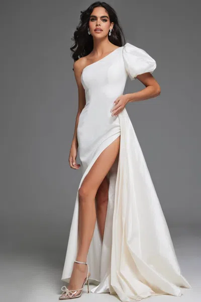 Jovani 44299 Long High Slit Wedding Dress In White
