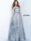 Jovani 4434 Long Formal Printed Dress In Blue