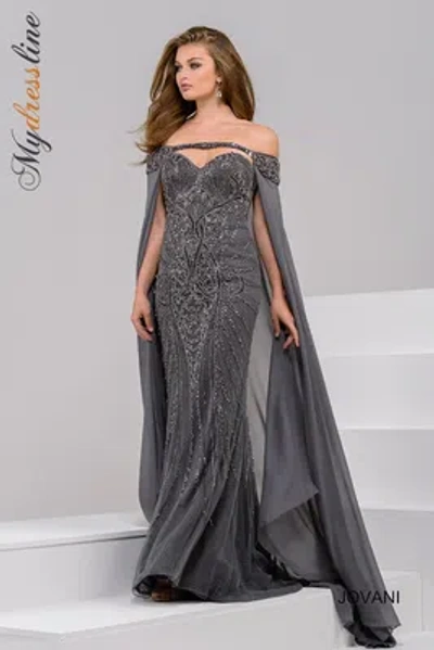 Pre-owned Jovani 45566 Evening Dress Lowest Price Guarantee Authentic In Charcoal