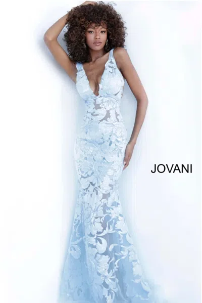 JOVANI 60283 LONG FORMAL FLORAL APPLIQUE PROM SEQUIN DRESS