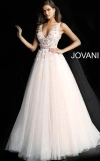 Jovani 61109 Prom Long Floral Applique Ball Gown In Pink