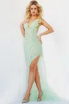 Jovani 63405 Long Prom High Slit Formal Dress