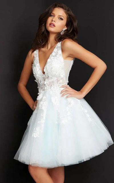 Jovani 63987 Prom Short Sleeveless Cocktail Dress In Multi