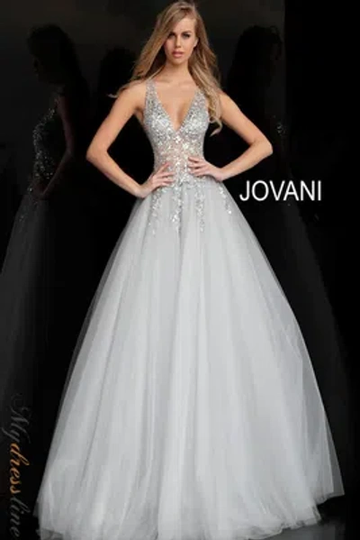 Pre-owned Jovani 65379 Evening Dress Lowest Price Guarantee Authentic In Grey